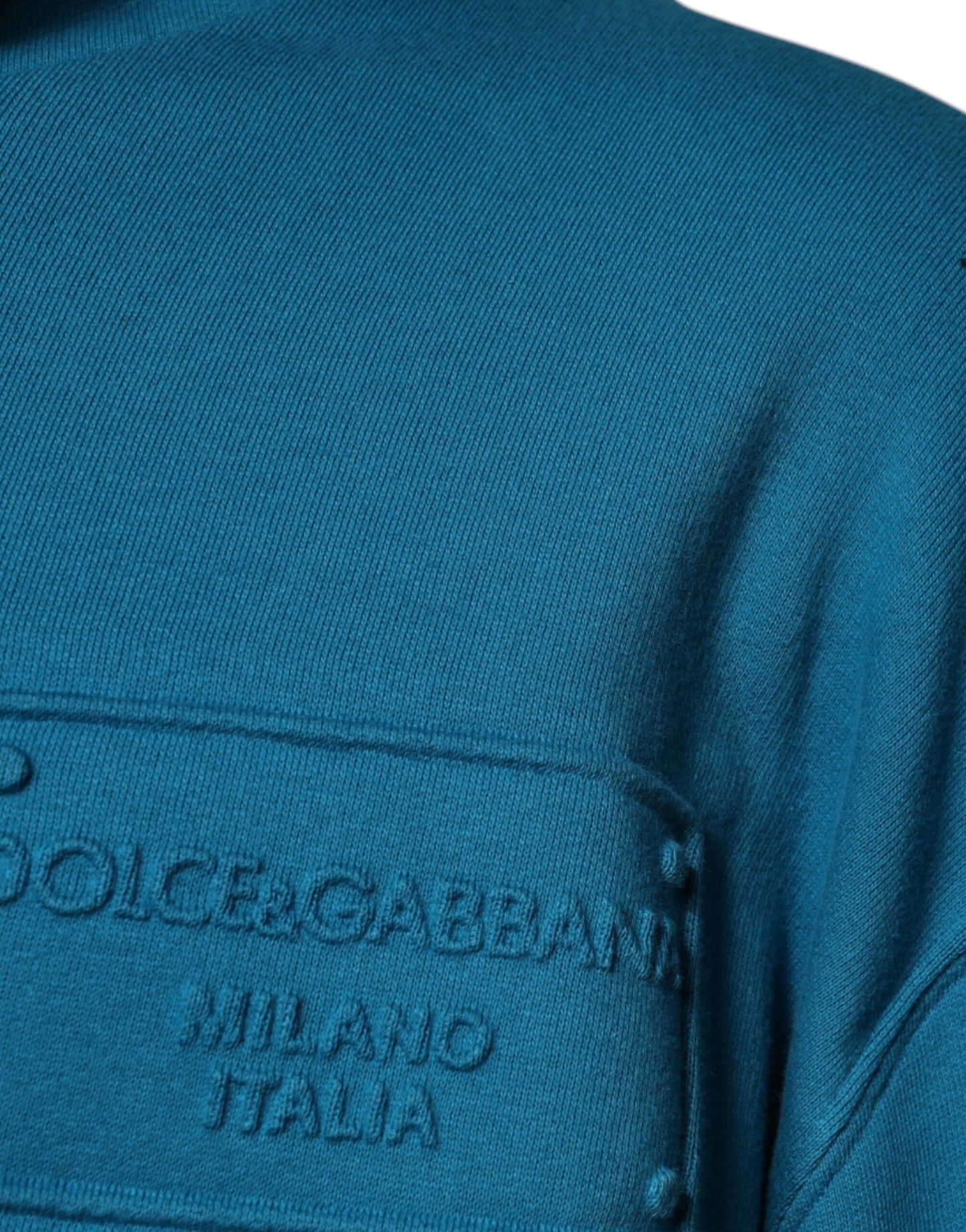 Dolce &amp; Gabbana Blaues Logo-Sweatshirt aus Baumwolle mit Kapuze