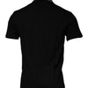 Versace Black Viscose Collared Polo Short Sleeves T-shirt