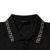 Versace Black Viscose Collared Polo Short Sleeves T-shirt