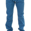 GF Ferre Blue Cotton Straight Fit Chinos