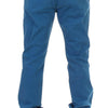 GF Ferre Blue Cotton Straight Fit Chinos