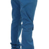 GF Ferre Blue Cotton Straight Fit Chinos