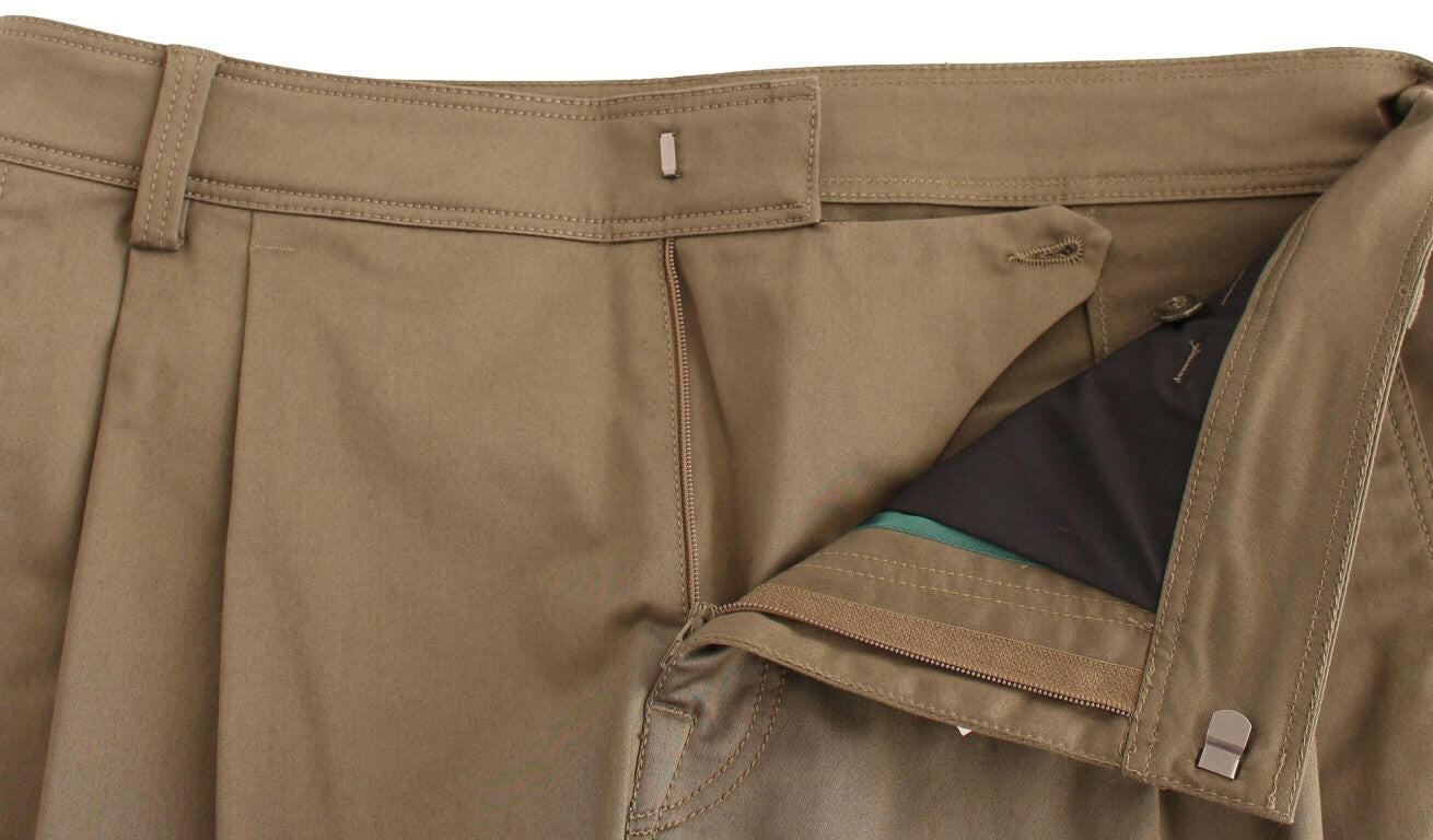 GF Ferre – Grüne Stretch-Baumwollhose mit bequemer Passform