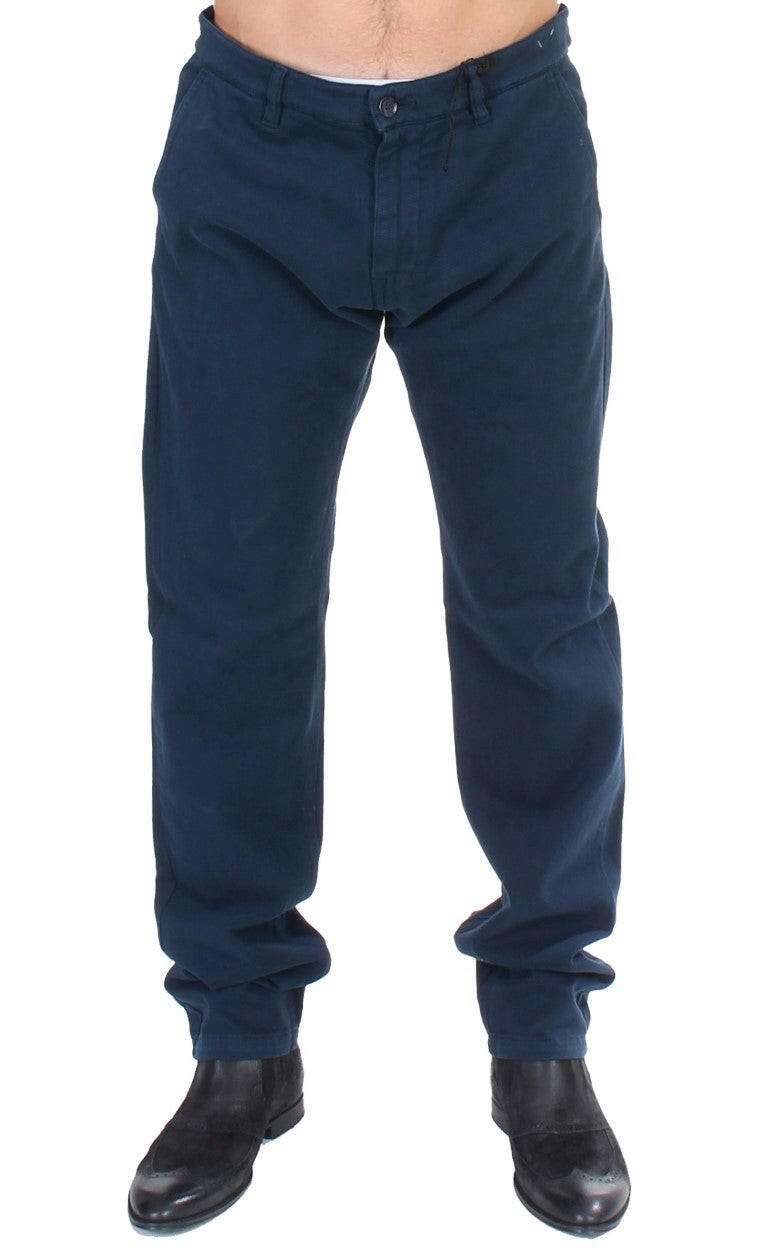 GF Ferre – Blaue Stretch-Chinos mit gerader Passform