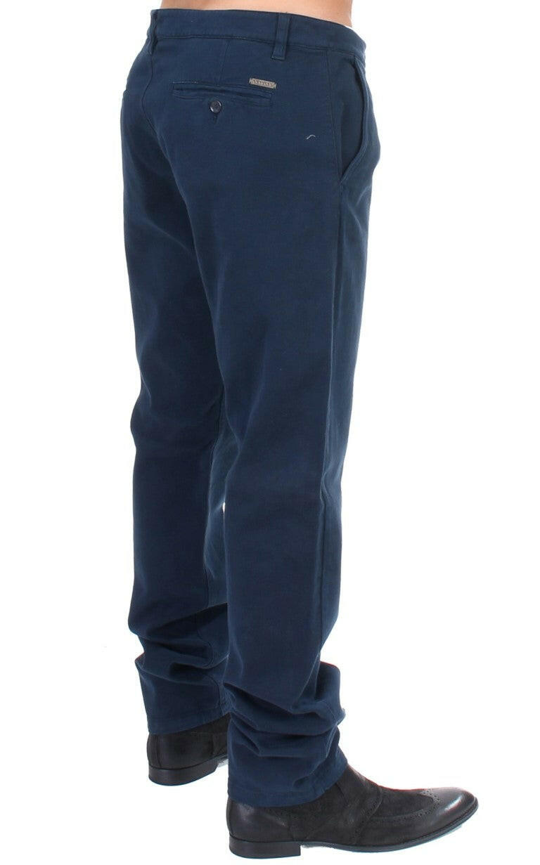 GF Ferre – Blaue Stretch-Chinos mit gerader Passform