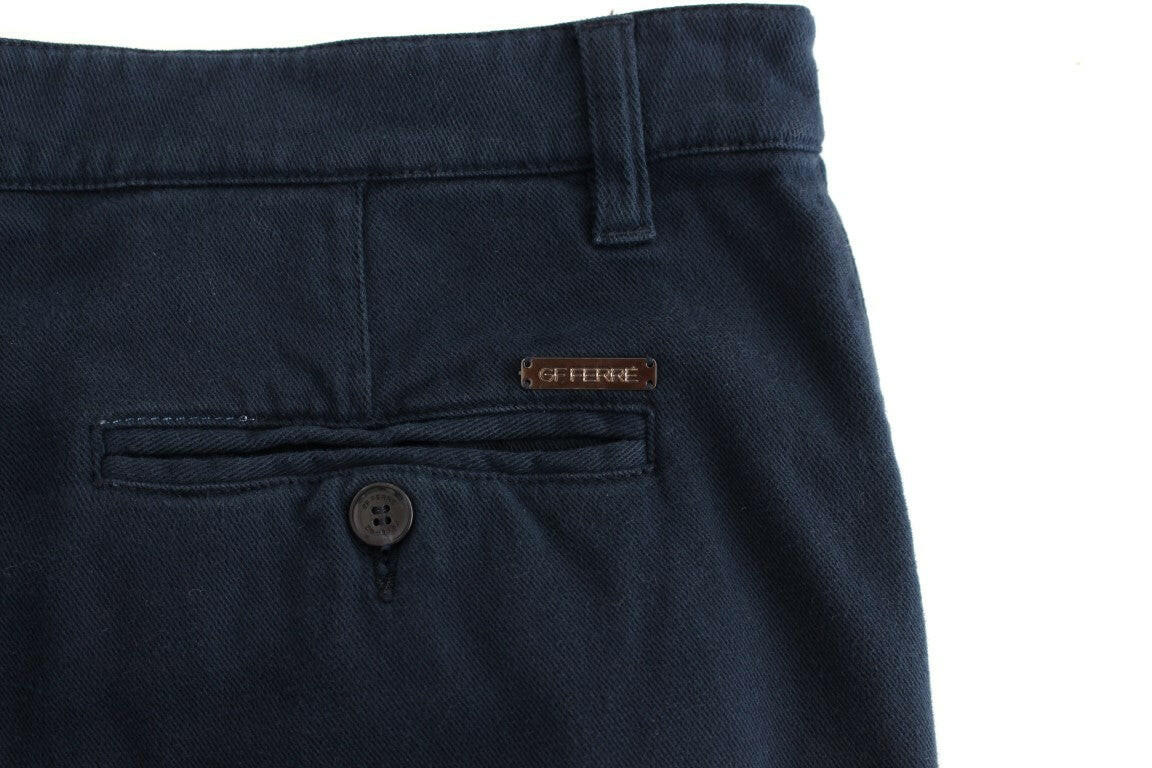 GF Ferre – Blaue Stretch-Chinos mit gerader Passform