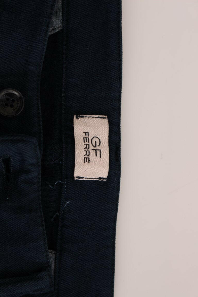 GF Ferre – Blaue Stretch-Chinos mit gerader Passform