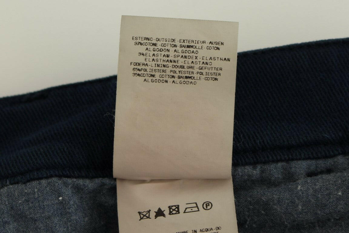 GF Ferre – Blaue Stretch-Chinos mit gerader Passform