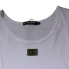 Dolce & Gabbana White Cotton Round Neck Sleeveless T-shirt