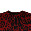 Dolce & Gabbana Red Leopard Print Cotton Sleeveless T-shirt