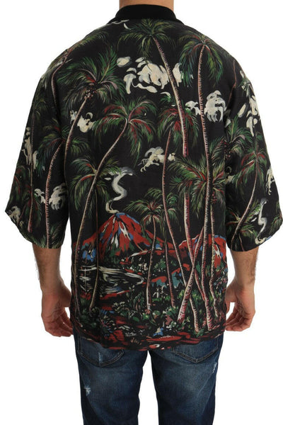 Dolce & Gabbana Black Volcano Sicily Short Sleeve T-Shirt