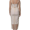 Dolce & Gabbana White Sheer Tulle Bustier Bodycon Midi Dress