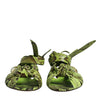 Dolce & Gabbana Green Animal Print Ankle Wrap Sandals Shoes