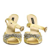 Dolce & Gabbana Yellow Crystal Slides KEIRA Sandals Shoes