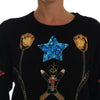Dolce & Gabbana Fairy Tale Crystal Black Cashmere Sweater