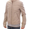 Dolce & Gabbana Beige Leather Jacket Biker Coat