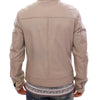 Dolce & Gabbana Beige Leather Jacket Biker Coat