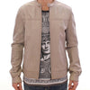 Dolce & Gabbana Beige Leather Jacket Biker Coat