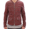 Dolce & Gabbana Bordeaux Leather Boxer Print Jacket Coat
