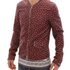 Dolce & Gabbana Bordeaux Leather Boxer Print Jacket Coat