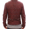 Dolce & Gabbana Bordeaux Leather Boxer Print Jacket Coat