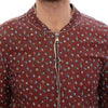 Dolce & Gabbana Bordeaux Leather Boxer Print Jacket Coat