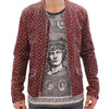 Dolce & Gabbana Bordeaux Leather Boxer Print Jacket Coat