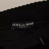 Dolce &amp; Gabbana – Schwarz karierter Minirock aus Wolle mit Volantdetail