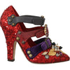 Dolce &amp; Gabbana Rote Pailletten-Heels mit Kristallnieten