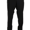 Dolce & Gabbana Black Wool Stretch Formal Trousers