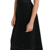Dolce &amp; Gabbana Schwarzes A-Linien-Etuikleid aus Wollstretch