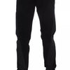 Dolce &amp; Gabbana Schwarz Grau Wolle Casual Hose Streifen Hose