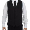 Dolce & Gabbana Black Wool Silk Dress Gilet Jacket Vest
