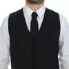 Dolce & Gabbana Black Wool Silk Dress Gilet Jacket Vest