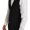 Dolce & Gabbana Black Wool Logo Waistcoat Vest
