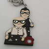 Dolce & Gabbana Silver Leather Dominico Stefano #DGFAMILY Logo Badge Keychain