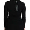 Dolce &amp; Gabbana Schwarzes Langarm-Top aus Schurwolle, Bluse