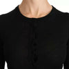 Dolce &amp; Gabbana Schwarzes Langarm-Top aus Schurwolle, Bluse