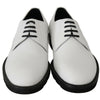 Dolce & Gabbana White Leather Derby Dress Formal Shoes