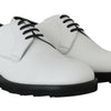 Dolce & Gabbana White Leather Derby Dress Formal Shoes