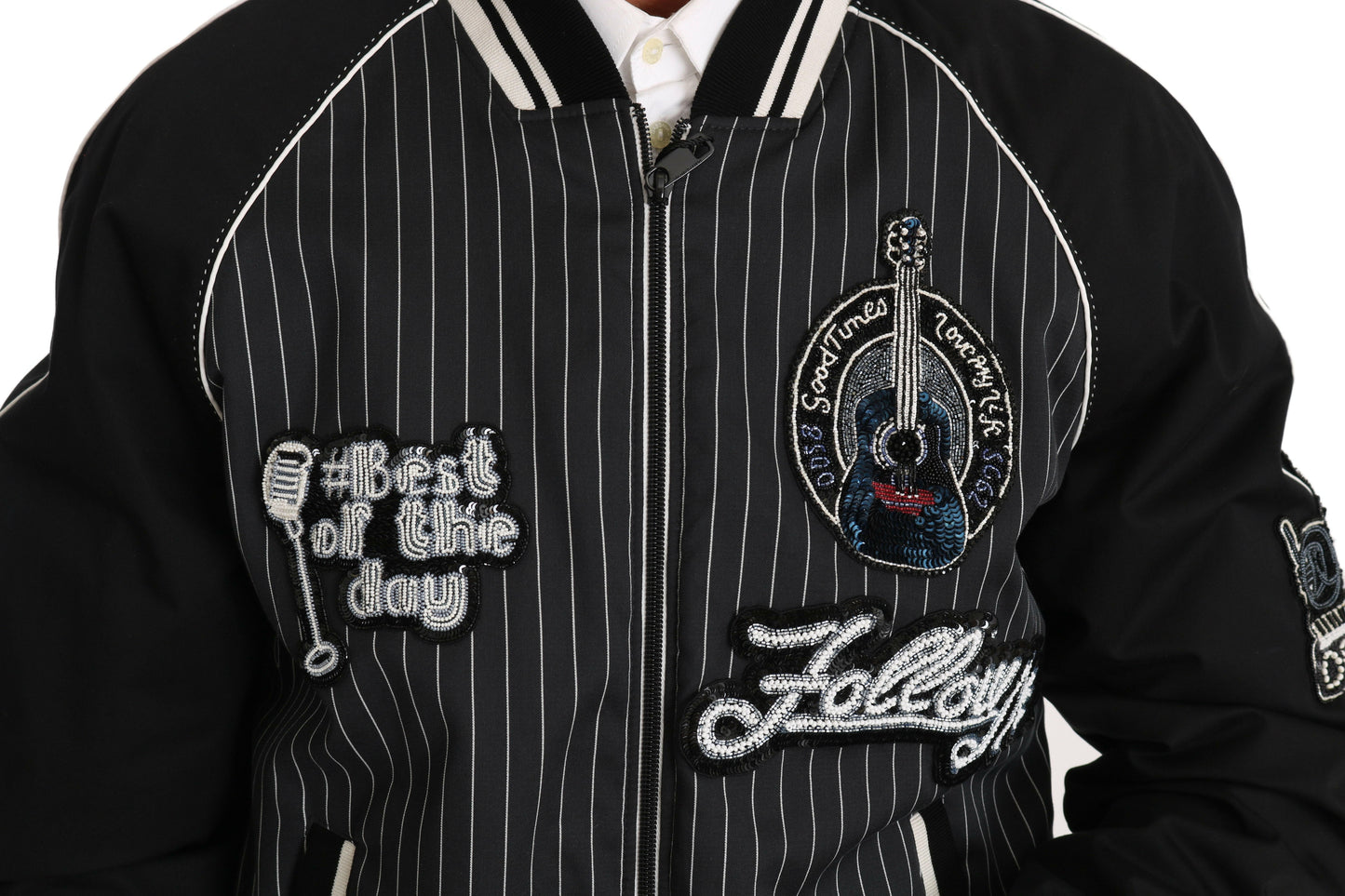 Dolce & Gabbana Black DD58 SG62 Sequined Beaded Jacket