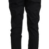 Pantalon habillé élégant en laine mélangée noire Dolce &amp; Gabbana