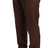 Dolce & Gabbana Brown Wool Silk Formal Trousers Pants