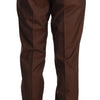 Dolce & Gabbana Brown Wool Silk Formal Trousers Pants