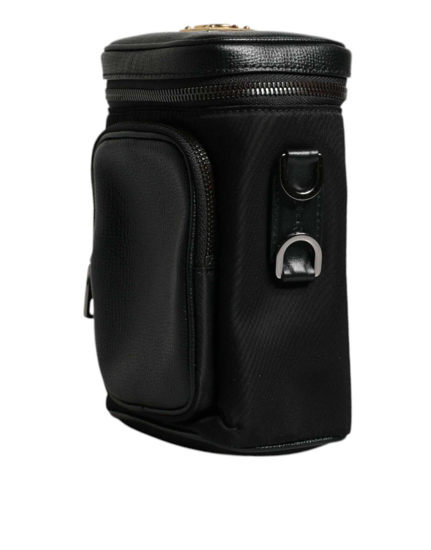 Sac bandoulière en cuir noir avec logo Dolce &amp; Gabbana