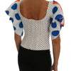 Dolce & Gabbana White Polka Silk Corset Bustier Top