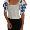 Dolce & Gabbana White Polka Silk Corset Bustier Top