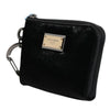 Dolce & Gabbana Black Nylon Logo Plaque Keyring Pouch Clutch Bag