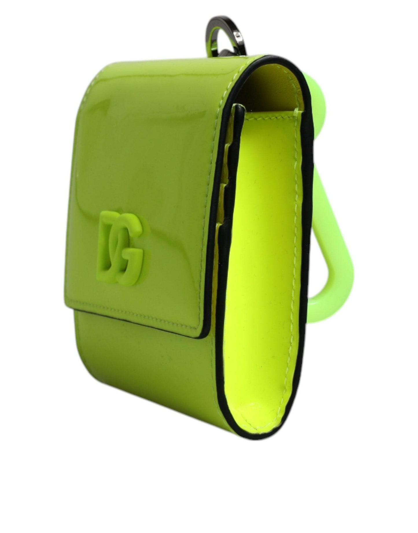 Dolce & Gabbana Yellow Green Bifold DG Logo Neck Strap Cardholder Wallet