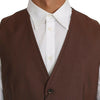 Gilet formel Dolce &amp; Gabbana Sleek Bronze et Gris Slim Fit
